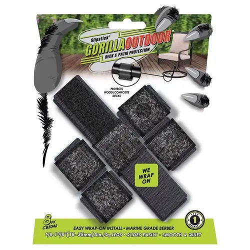 Chair Glide Gorilla Outdoor Black Push-On Marine Grade Berber Black