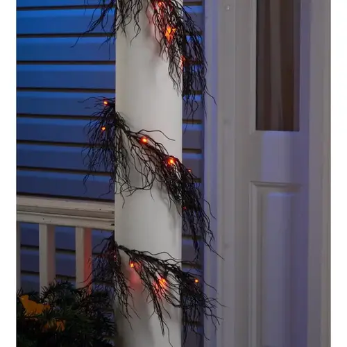 Lights Orange 20 ct 6 ft. LED Black Tangled Root Garland