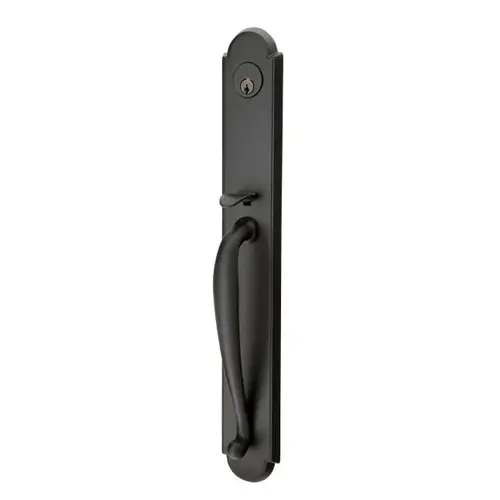 Milano Right Hand 2-3/8" Or 2-3/4" Backset Single Cylinder Wilmington Tubular Handleset, Flat Black Finish