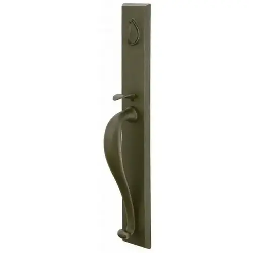 Cimarron Lever Left Hand Dummy Rectangular Full Length Sandcast Tubular Handleset Medium Bronze Finish