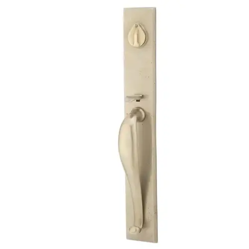 Winchester Knob 2-3/8" Or 2-3/4" Backset Single Cylinder Rectangular Full Length Sandcast Tubular Handleset Tumbled White Bronze Finish Winchester Knob 2-3/8" Or 2-3/4" Backset Single Cylinder Rectangular Full Length Sandcast Tubular Handleset Tumbled White Bronze Finish