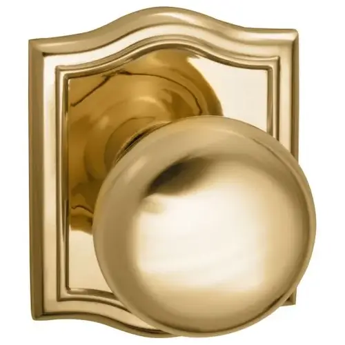 458 Knob with Arched Rose Privacy Knob with 2-3/8" Backset, Full Lip Strike Bright Brass Finish 458 Knob with Arched Rose Privacy Knob with 2-3/8" Backset, Full Lip Strike Bright Brass Finish