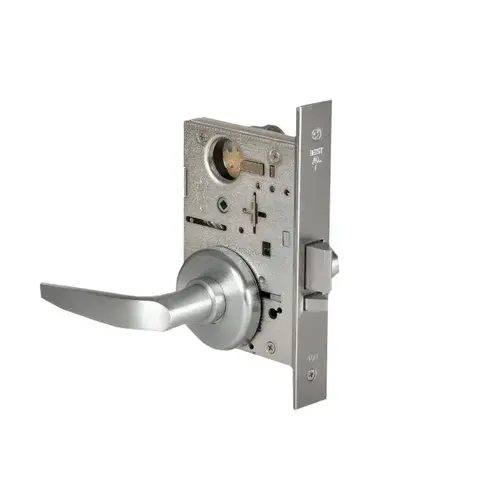 Mortise Lock 7 Pin Storeroom 16 Lever with H Rose Right Hand Satin Chrome Finish Mortise Lock 7 Pin Storeroom 16 Lever with H Rose Right Hand Satin Chrome Finish