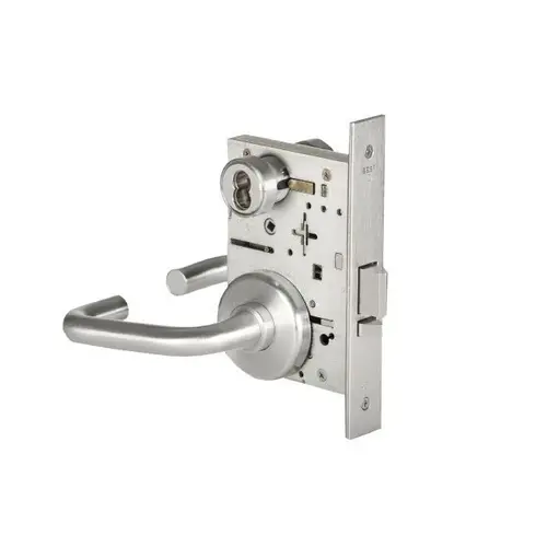 Mortise Lock 7 Pin Storeroom 03 Lever with H Rose Right Hand Satin Chrome Finish