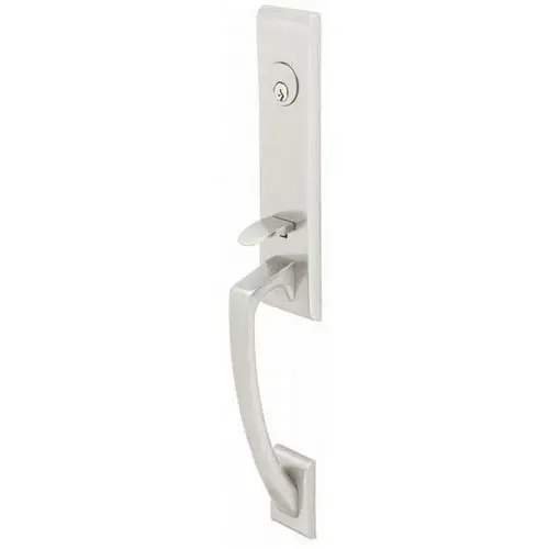 Geneva Lever Right Hand 2-3/8" Or 2-3/4" Backset Double Cylinder Apollo Tubular Handleset Satin Nickel Finish Geneva Lever Right Hand 2-3/8" Or 2-3/4" Backset Double Cylinder Apollo Tubular Handleset Satin Nickel Finish