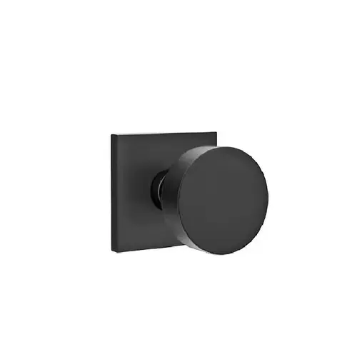 Round Knob Dummy Pair With Square Rose Flat Black Finish Round Knob Dummy Pair With Square Rose Flat Black Finish