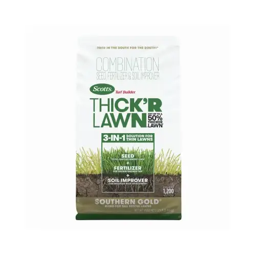 Turf Builder Thick'R Lawn Southern Gold 12 Lb. 1200 Sq. Ft. Grass Seed, Fertilizer, and Soil Improver Combination