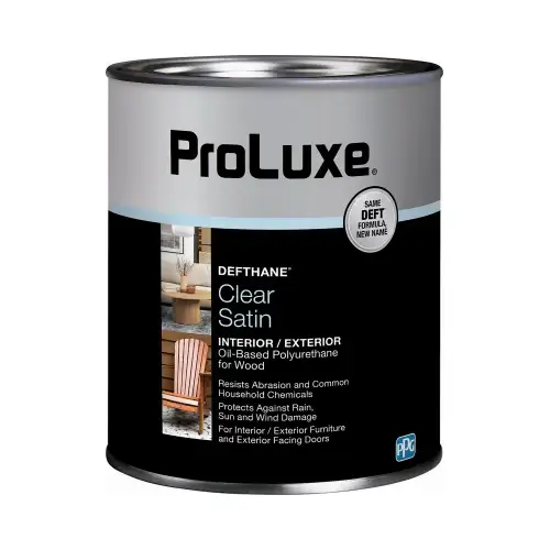 Defthane Interior/Exterior Clear Polyurethane Satin - Quart Amber