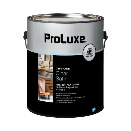 Defthane Polyurethane, Satin, Liquid, Amber, 1 gal, Can Defthane Polyurethane, Satin, Liquid, Amber, 1 gal, Can