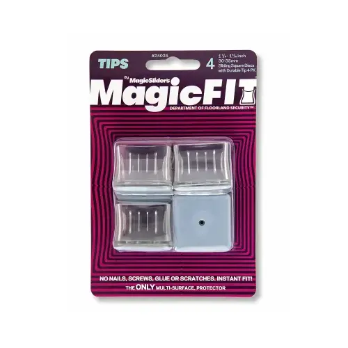 Magic Fit 1-1/4 In. - 1-3/8 In. Square Slider (4-Pack) Gray Magic Fit 1-1/4 In. - 1-3/8 In. Square Slider (4-Pack) Gray