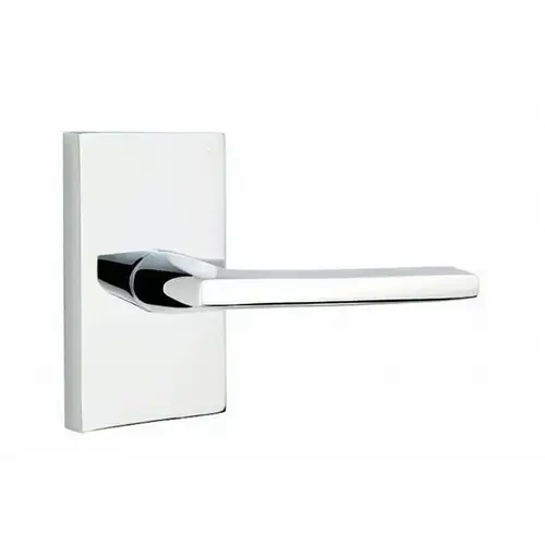 Helios Lever Left Hand Privacy With Modern Rectangular Rose Bright Chrome Finish Helios Lever Left Hand Privacy With Modern Rectangular Rose Bright Chrome Finish