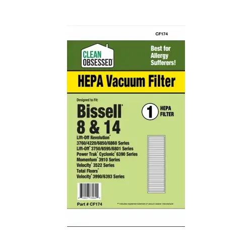 Bissell Vacuum Cleaner Filter, Style 8/14 HEPA, 1-Pk.