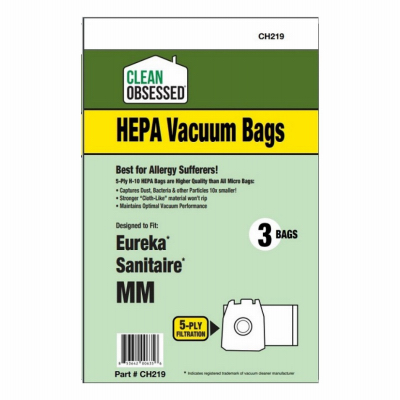 SUPPLIES ON DEMAND CH219 Eureka & Sanitaire Vacuum Cleaner Bags, Type MM HEPA, 3-Pk.