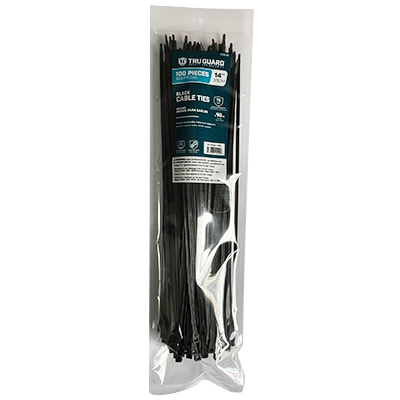 IRONCUBE WORKS NL-5X350-100B Self-Locking Cable Ties, Black, 14 In - pack of 100