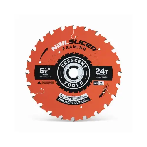 NailSlicer Framing Circular Saw Blade, 24-Tooth, 6-1/2 In. NailSlicer Framing Circular Saw Blade, 24-Tooth, 6-1/2 In.