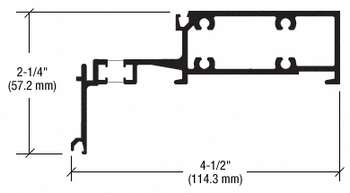 CRL-U.S. Aluminum RT43371 Horizontal Mullion 2-1/2" x 4-1/2", Thermally Improved, Custom Paint- 24'-2" Stock Length