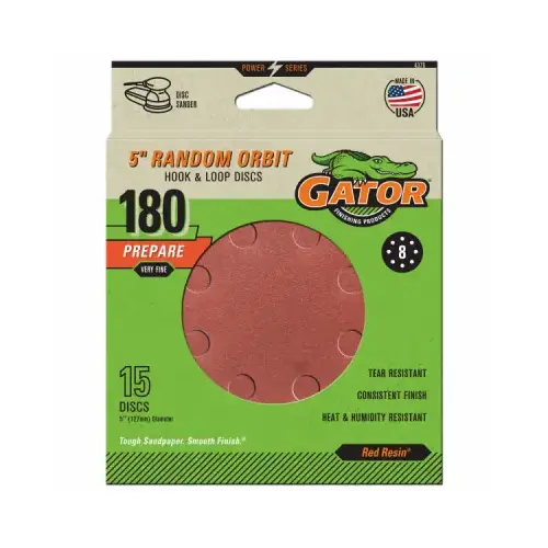 Random Orbit Sanding Discs, 180 Grit, 5 In., 15-Pk. Random Orbit Sanding Discs, 180 Grit, 5 In., 15-Pk.