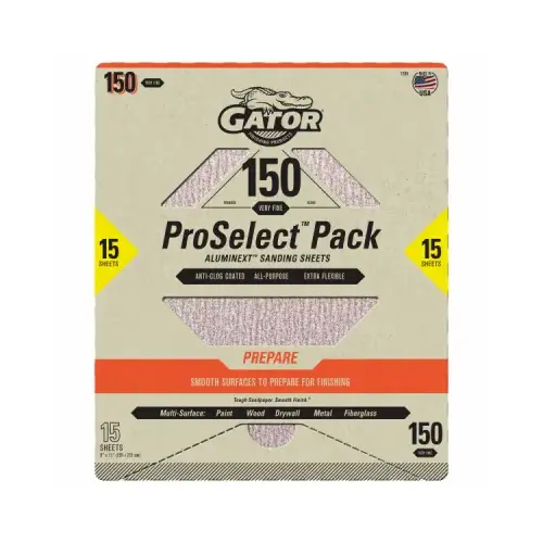 Premium Sandpaper Sheets, 150 Grit, 9 x 11 In., 15-Pk. Premium Sandpaper Sheets, 150 Grit, 9 x 11 In., 15-Pk.