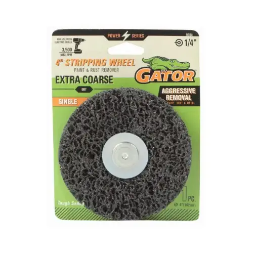 Paint & Rust Removing Single Stripping Wheel, Extra Course, 4 In. Paint & Rust Removing Single Stripping Wheel, Extra Course, 4 In.