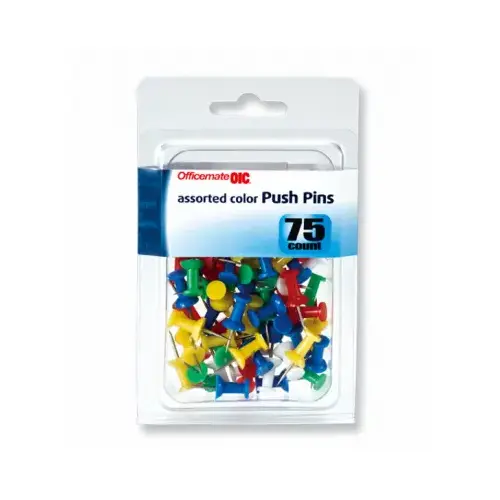 Push Pins, Assorted Colors, 75-Ct.