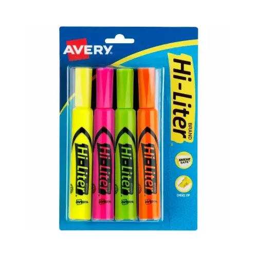 Fluorescent Highlighters, 4-Color 4-Pk. Fluorescent Highlighters, 4-Color 4-Pk.