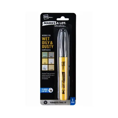 UltraDuty Permanent Marker, Chisel Tip, Black