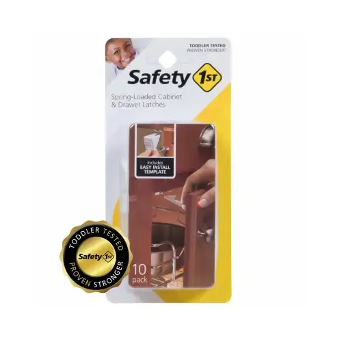 Spring-Loaded Cabinet & Drawer Latch (10-Count) White