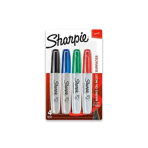 Sharpie Permanent Markers, 4-Color - pack of 4 Sharpie Permanent Markers, 4-Color - pack of 4