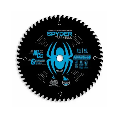 Tarantula Fine Finish Circular Saw Blade, 60-Tooth, 8-1/4 In. Tarantula Fine Finish Circular Saw Blade, 60-Tooth, 8-1/4 In.
