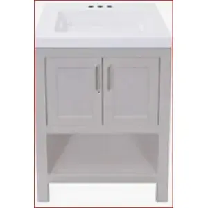 Royal Cabinets 80-8116-0-1610 Serenity Bathroom Vanity, Gray, 24 In.