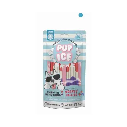 Rocket Lollies Dog Treat, Srawberry and Blueberry - pair Rocket Lollies Dog Treat, Srawberry and Blueberry - pair