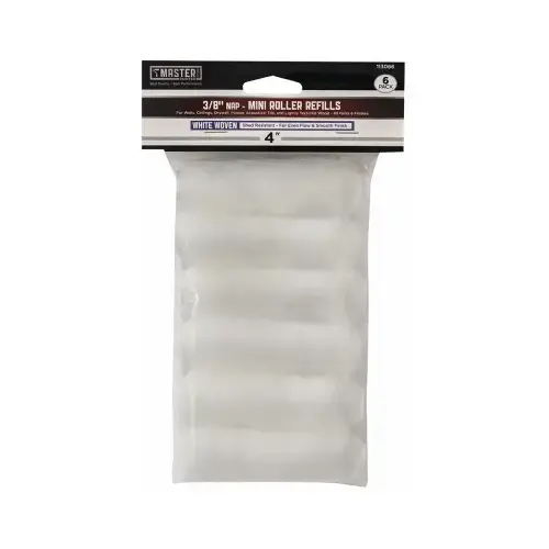 Paint Roller Covers, Woven, 4 x 3/8 In. Nap - pack of 6 Paint Roller Covers, Woven, 4 x 3/8 In. Nap - pack of 6