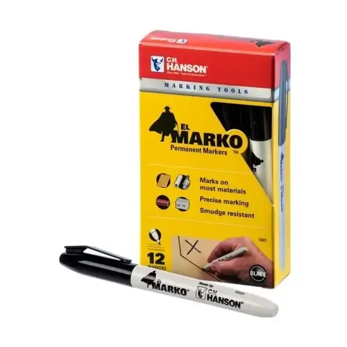 C.H Hanson 10605 Permanent Marker Sure Point, CH Hanson Black