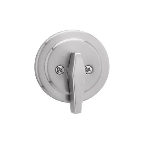 Turn Only Deadbolt with Adjustable Latch and Deadbolt Strike Satin Nickel Finish Turn Only Deadbolt with Adjustable Latch and Deadbolt Strike Satin Nickel Finish