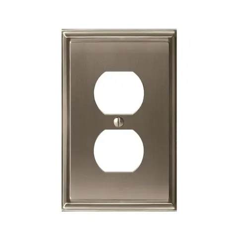 Mulholland Duplex Outlet Wall Plate Satin Nickel Mulholland Duplex Outlet Wall Plate Satin Nickel