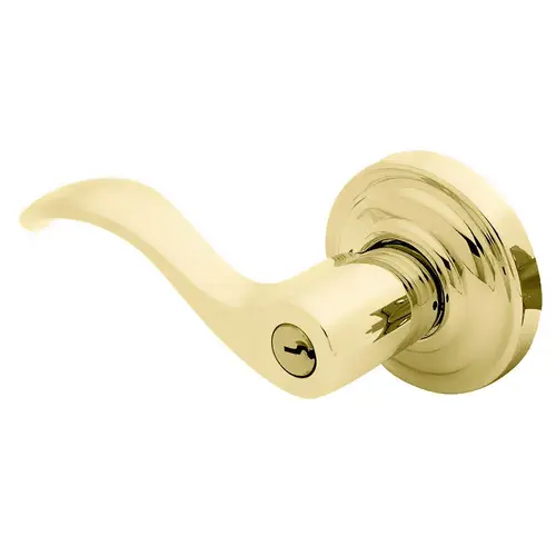 Left Hand 5258 Wave Lever Standard Keyed Entry Lifetime Polished Brass Finish Left Hand 5258 Wave Lever Standard Keyed Entry Lifetime Polished Brass Finish