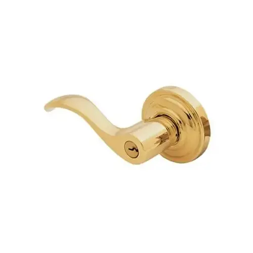 Left Hand 5258 Wave Lever Standard Keyed Entry Unlacquered Brass Finish Left Hand 5258 Wave Lever Standard Keyed Entry Unlacquered Brass Finish