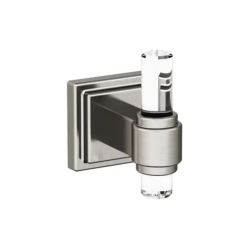 Glacio Single Prong Robe Hook Clear/Brushed Nickel Glacio Single Prong Robe Hook Clear/Brushed Nickel
