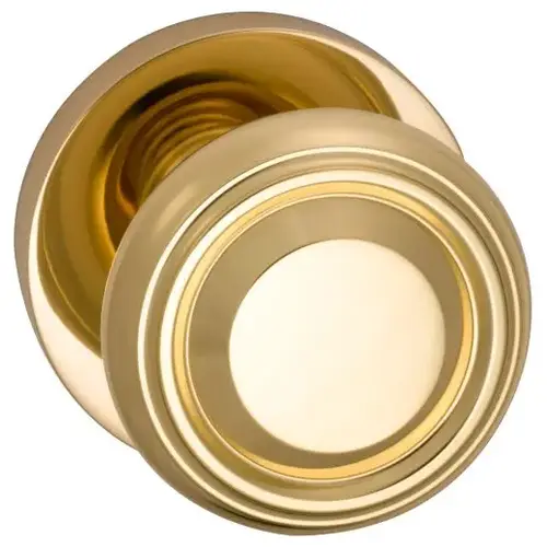 Dummy Pair 565 Knob with Modern Rose Bright Brass Finish Dummy Pair 565 Knob with Modern Rose Bright Brass Finish