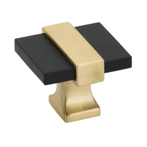 Overton Series Brushed Matte Black/Brushed Gold 1-3/8 in (35 mm) L x 1-5/16 in (33 mm) W Knob Overton Series Brushed Matte Black/Brushed Gold 1-3/8 in (35 mm) L x 1-5/16 in (33 mm) W Knob