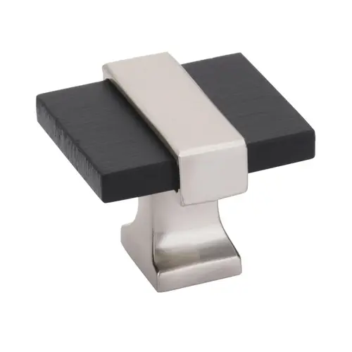 1-3/8" Overton Cabinet Knob Brushed Matte Black with Satin Nickel Finish 1-3/8" Overton Cabinet Knob Brushed Matte Black with Satin Nickel Finish