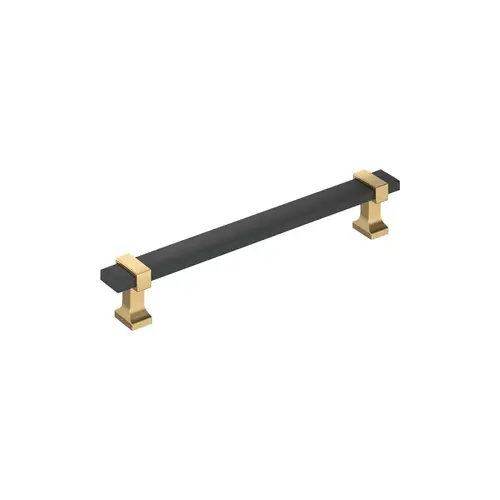 Overton Series 6-5/16 in (160 mm) Center to Center Matte Black/Golden Champagne Pull Overton Series 6-5/16 in (160 mm) Center to Center Matte Black/Golden Champagne Pull