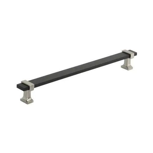 Overton Series 8-13/16 in (224 mm) Center to Center Brushed Matte Black/Satin Nickel Pull Overton Series 8-13/16 in (224 mm) Center to Center Brushed Matte Black/Satin Nickel Pull