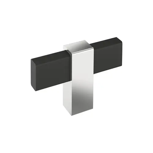 Mulino Series Matte Black/Polished Chrome 2-3/8 in (60 mm) L x 1/2 in (13 mm) W Knob Mulino Series Matte Black/Polished Chrome 2-3/8 in (60 mm) L x 1/2 in (13 mm) W Knob