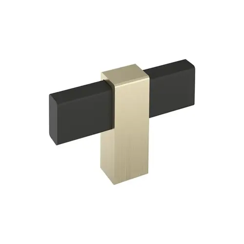 Mulino Series Matte Black/Golden Champagne 2-3/8 in (60 mm) L x 1/2 in (13 mm) W Knob Mulino Series Matte Black/Golden Champagne 2-3/8 in (60 mm) L x 1/2 in (13 mm) W Knob