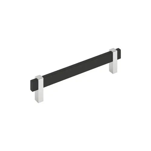 Mulino Series 6-5/16 in (160 mm) Center to Center Matte Black/Polished Chrome Pull Mulino Series 6-5/16 in (160 mm) Center to Center Matte Black/Polished Chrome Pull