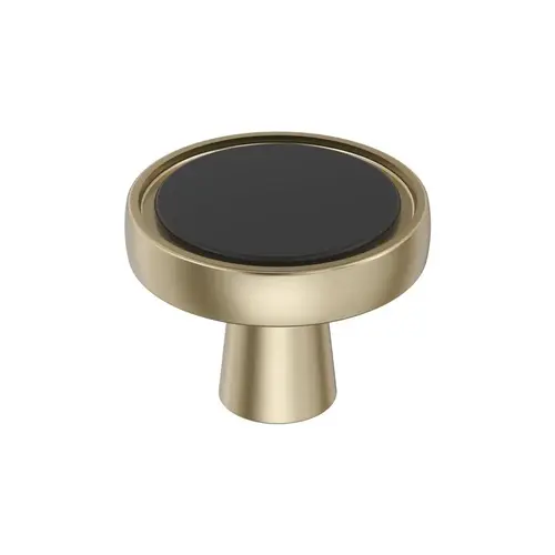 Mergence 1-3/8" Diameter Cabinet Knob Flat Black by Golden Champagne Finish