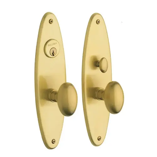 Wilmington Single Cylinder Entry Mortise Trim Satin Brass With Brown Finish Wilmington Single Cylinder Entry Mortise Trim Satin Brass With Brown Finish