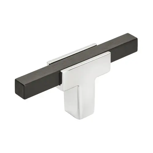 Amerock Urbanite Series Polished Chrome/Brushed Matte Black 2-5/8 in (67 mm) L x 1/2 in (13 mm) W Knob Amerock Urbanite Series Polished Chrome/Brushed Matte Black 2-5/8 in (67 mm) L x 1/2 in (13 mm) W Knob