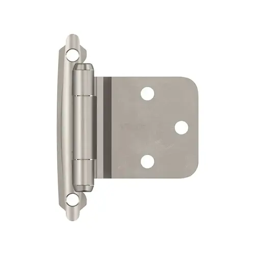 Self-Closing Face Mount Variable Overlay Self Closing Face Mount Reverse Bevel Cabinet Hinge Satin Nickel Self-Closing Face Mount Variable Overlay Self Closing Face Mount Reverse Bevel Cabinet Hinge Satin Nickel